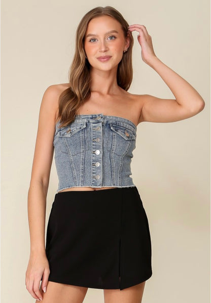 Marie Denim Strapless