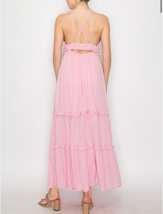 Mulheres Maxi Dress - Rosa