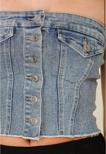 Marie Denim Strapless