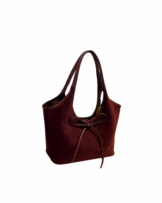 FAUX SUEDE HOBO TOTE BAG