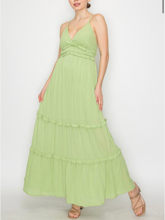 Mulheres Maxi Dress - Verde